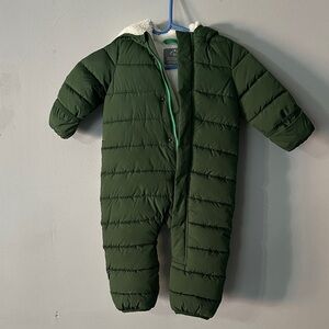 Primary Dark Green Kids Puffer Snowsuit